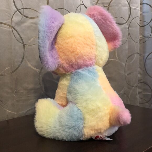 Fiesta Toys Rainbow Sherbet Elephant Plush 11" Glitter Pastel Stuffed Animal - Picture 5 of 9